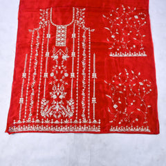 Glass Shimmer Rust Unstitched Lehenga Suit