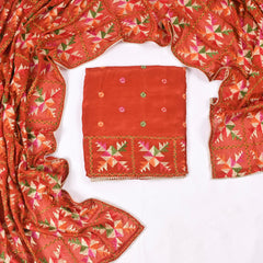 Crepe Rust Unstitched Suit
