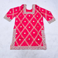 Crepe Magenta Stitched Lehenga Suit