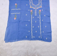 Organza Powder Blue Unstitched Suit