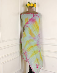 Twill Organza Pista Green Unstitched Suit