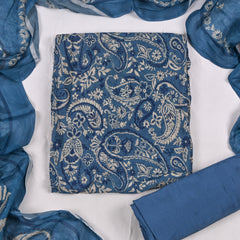 Crepe Powder Blue Unstitched Suit