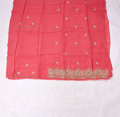 Organza Baby Pink Unstitched Suit