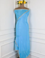 Khadi Silk Sky Blue Unstitched Suit