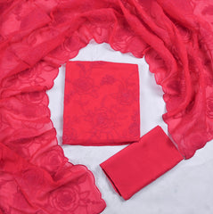 Organza Pink Unstitched Suit