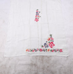 Organza White Unstitched Suit