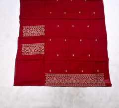 Organza Maroon Unstitched Suit