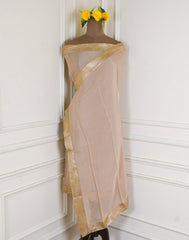 Banarasi Beige Unstitched Suit