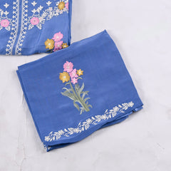 Organza Powder Blue Unstitched Suit
