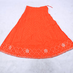 Crepe Orange Peplum Lehenga Suit