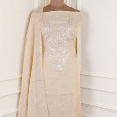 Linen Beige Unstitched Suit