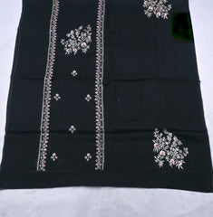 Organza Black Unstitched Suit