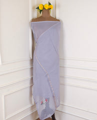 Organza Powder Blue Unstitched Suit