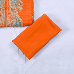 Khadi Orange Unstitched Suit