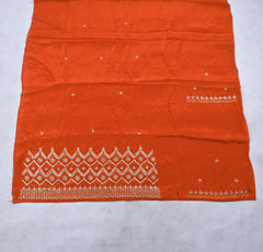 Crepe Rust Unstitched Lehenga Suit