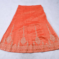 Shimmer Orange Unstitched Lehenga Suit