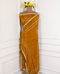 Organza Golden Unstitched Suit