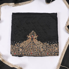 Silk Black Unstitched Suit
