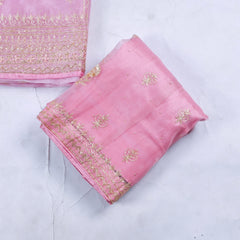 Glass Pink Unstitched Lehenga Suit