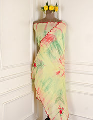 Twill Organza Parrot Unstitched Suit