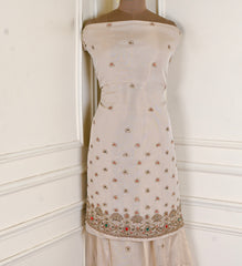 Tissue Ivory Unstitched Lehenga Suit