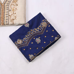 Shimmer Navy Blue Unstitched Suit