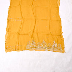 Organza Yellow Unstitched Suit