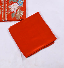 Organza Rust Unstitched Suit