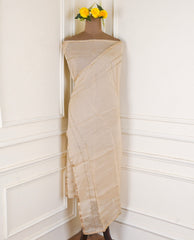 Organza Off-White Unstitched Suit