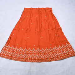 Crepe Rust Unstitched Lehenga Suit