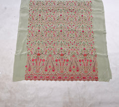 Crepe Pista green Unstitched Suit