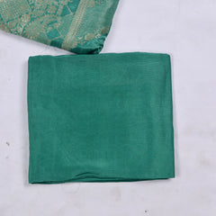 Banarasi Sea Green Unstitched Suit