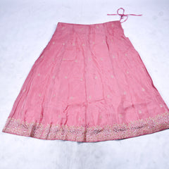 Glass Tissue Pink Unstitched Lehenga Suit
