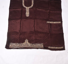 Silk Brown Unstitched Suit