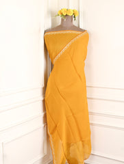 Twill Organza Yellow Unstitched Suit