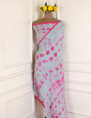 Organza Pista Green Unstitched Suit