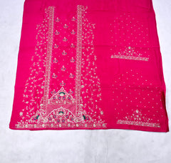 Khadi Magenta Unstitched Suit