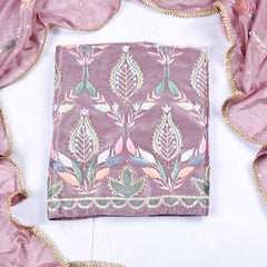Shimmer Mauve Pink Unstitched Suit