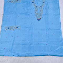 Khadi Silk Sky Blue Unstitched Suit