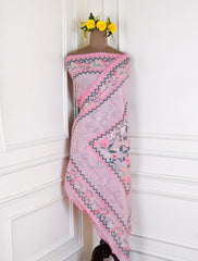 Muslin Rose Peach Unstitched Suit