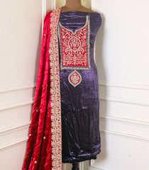 Velvet Purple Unstitched Suit