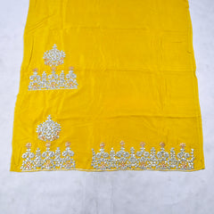 Khadi Yellow Unstitched Lehenga Suit
