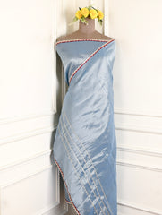 Shimmer Powder Blue Unstitched Suit