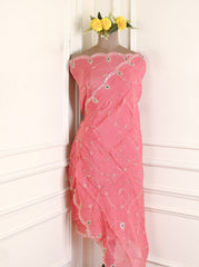 Organza Baby Pink Unstitched Suit