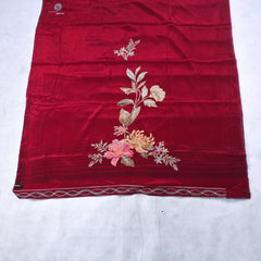 Crepe Maroon Unstitched Suit