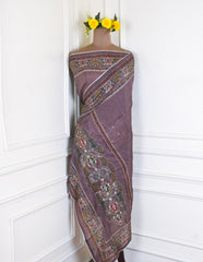 Organza Mauve Unstitched Suit