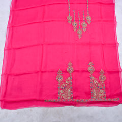 Organza Pink Unstitched Suit