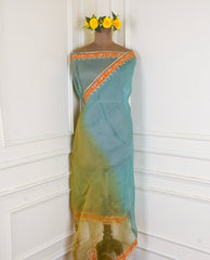 Khadi Orange Unstitched Suit