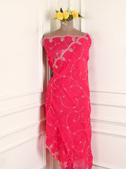 Organza Magenta Unstitched Suit