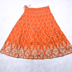 Crepe Rust Peplum Lehenga Suit
